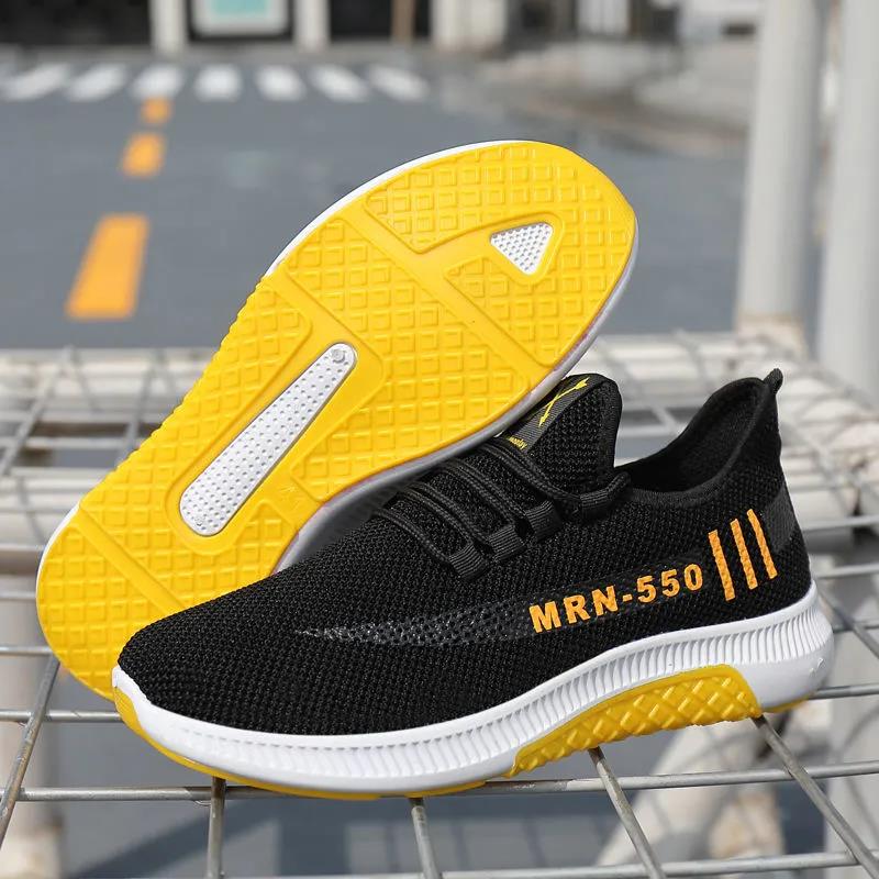 Spring and Autumn Breathable and Comfortable Men's Shoes All-match Korean Style Trendy Sneakers Hollow Net Shoes Non-slip Casual Sports Shoes