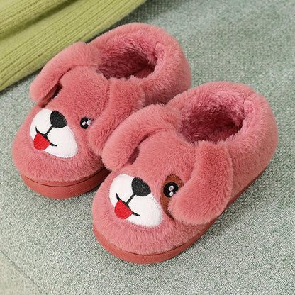 Children's Cotton Slippers Bag with Non-slip Soft Bottom for Primary School Students To Keep Warm In Winter Cartoon Cute Cotton Slippers