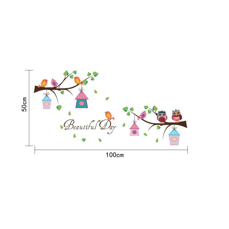 Sticker Cartoon Owl Branches Wall Stickers for Kids Rooms Children Room Nursery Bedroom