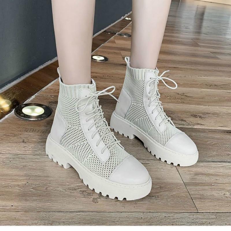 Increased Net Boots Hollow Women's Boots Thin Short Boots Summer Breathable Mesh Sandals Martin Boots Women's Thin Section