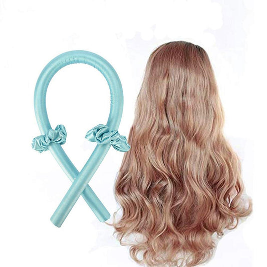 Heatless Hair Rollers Headband Curling Rod Foam Curler Silk Curling Ribbon 1 X Curling Iron + 2 X Hair Loops + 1 X Clip