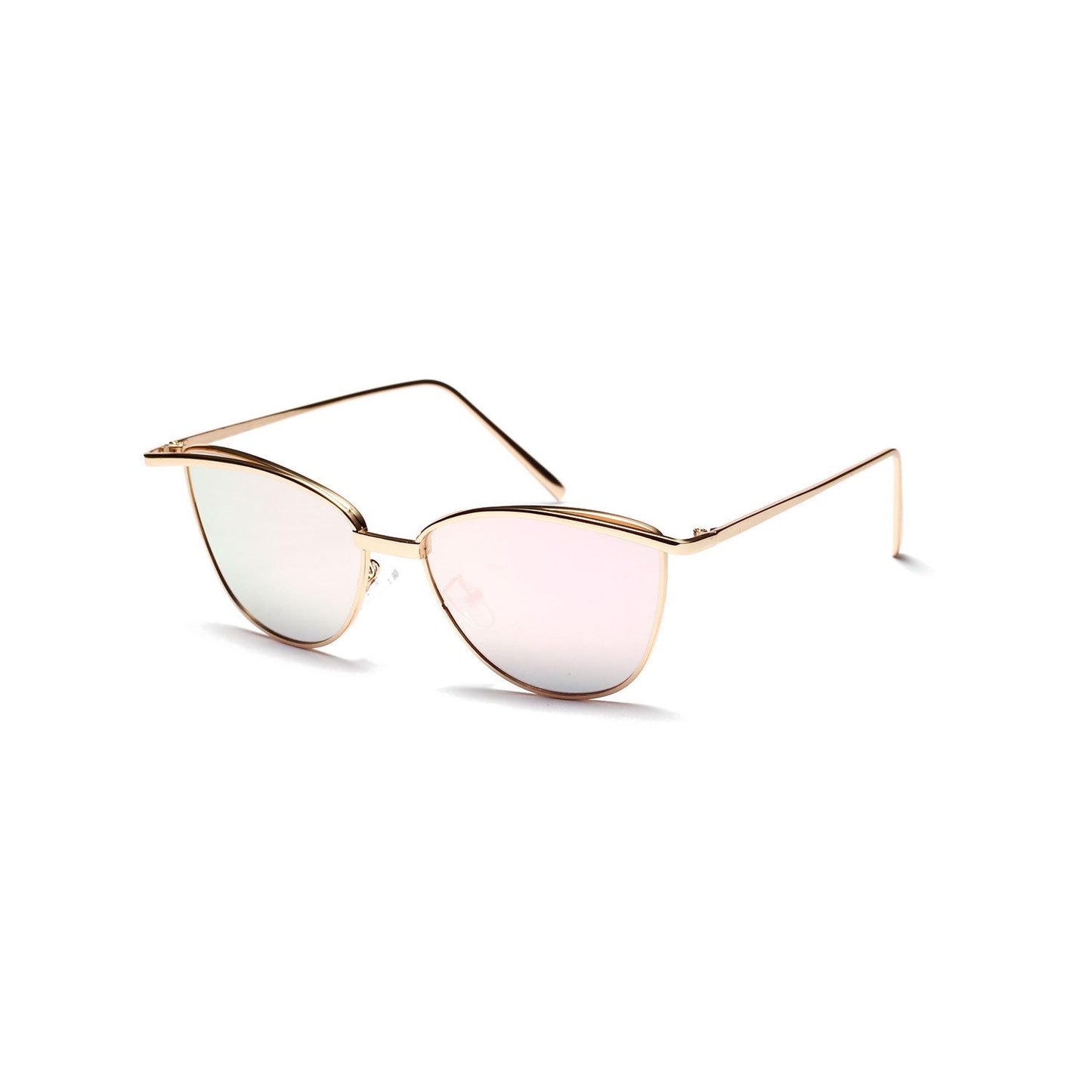 WTEMPO Cat Eye Metal Sunglasses Men Small Frame Transparent Color Ocean Sheet Glasses