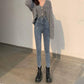 Fashion Women Jeans High Waist Skinny Stretch Plus Size Zipper Straight Pencil Jeans