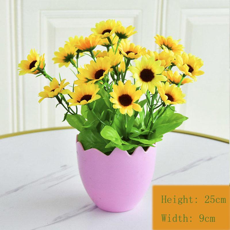 Artificial Flower Simulation Flower Living Room Bedroom Decoration Decoration Plastic Rose Floral Home Small Potted Plant Set Decoration