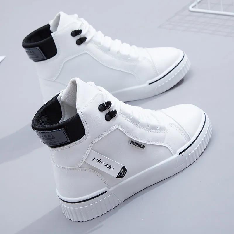 Spring and Autumn Fashion High-top Women's Shoes Korean Style All-match Sports Casual Shoes Student Tide Board Shoes