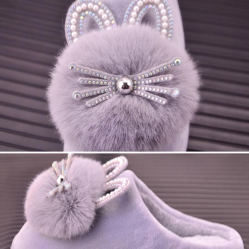 Household Plus Velvet Warm Cotton Slippers Winter Home Cotton Shoes