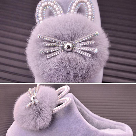 Household Plus Velvet Warm Cotton Slippers Winter Home Cotton Shoes