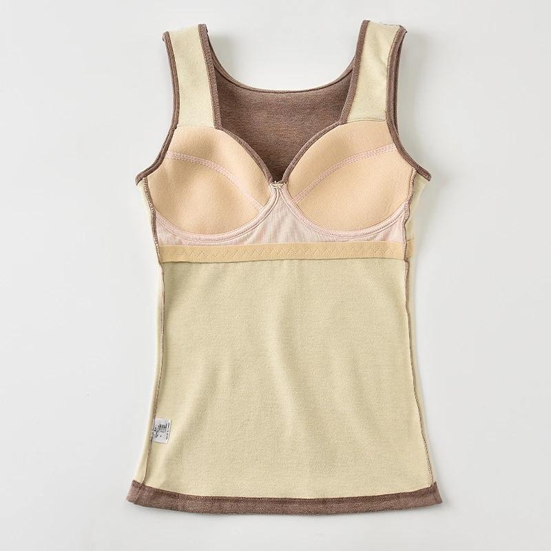 Thermal Vest Sexy Top Women Lingerie Padded Singlet Tank Top Black Y2k Tank Strap Camisoles Plus Size Winter Warm Sleep Bra