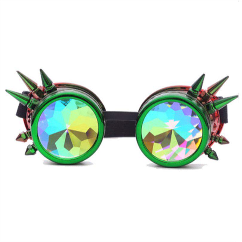 NEW Gothic Holographic Rave Festival Kaleidoscope Glasses Steampunk Sunglasses Goggles Men Women Cos