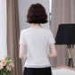 Women's Short Sleeve T-Shirt Ruffle Summer Round Neck Slim Print Top