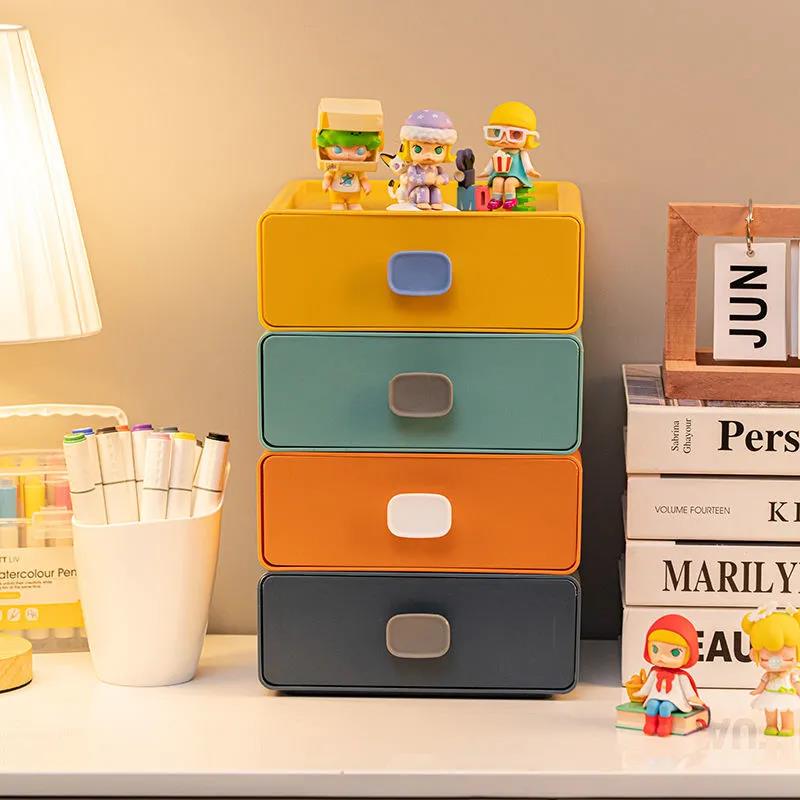 Desktop Storage Box Drawer Type Cosmetic Box Storage Box Small Plastic Jewelry Box Multi-function Finishing Box