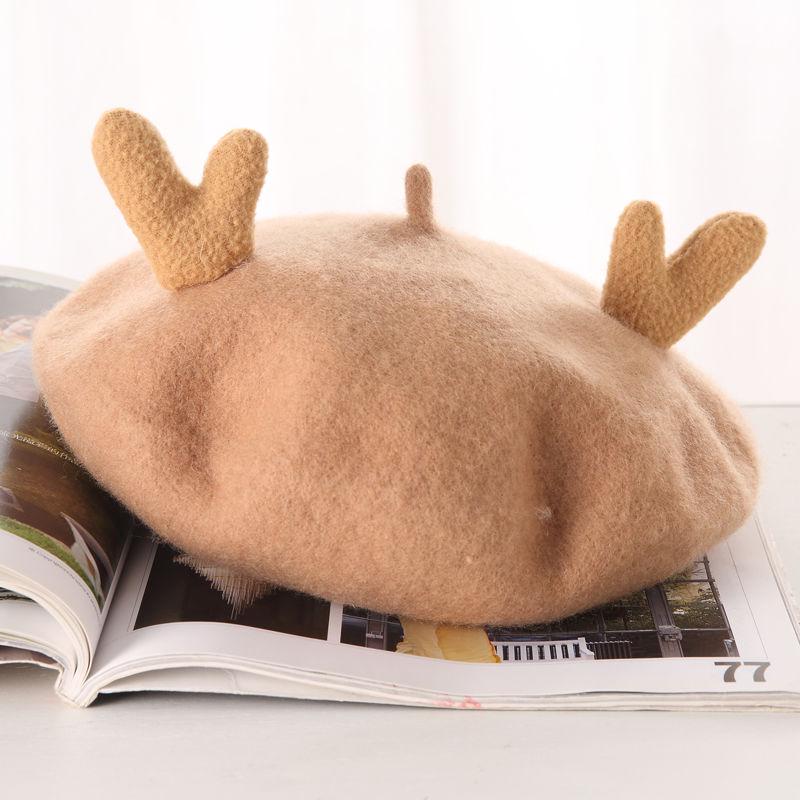Winter Christmas gift  Berets Hairy elk hat Woman Christmas decoration Christmas hat