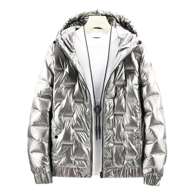 Winter Hooded Down Jacket Short Thick Warm Jacket Shiny Simple and Versatile Winter Clothes