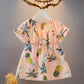 Girls Printed Sweet Chiffon Dress Waist 1-7 Years Old Lady Princess Skirt Loose A-line Skirt Fabric Light and Breathable