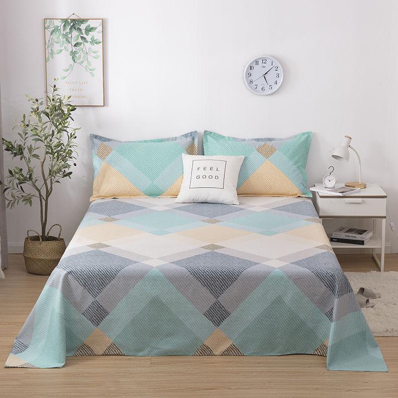 Three-piece Suit One Bed Sheet Two Pillowcases Home Textiles Coarse Cloth Cotton Fabric Sweat-absorbent Breathable Warm Washable