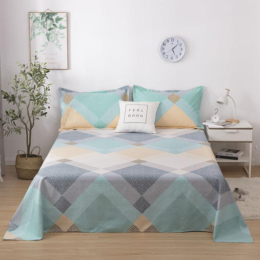 Three-piece Suit One Bed Sheet Two Pillowcases Home Textiles Coarse Cloth Cotton Fabric Sweat-absorbent Breathable Warm Washable