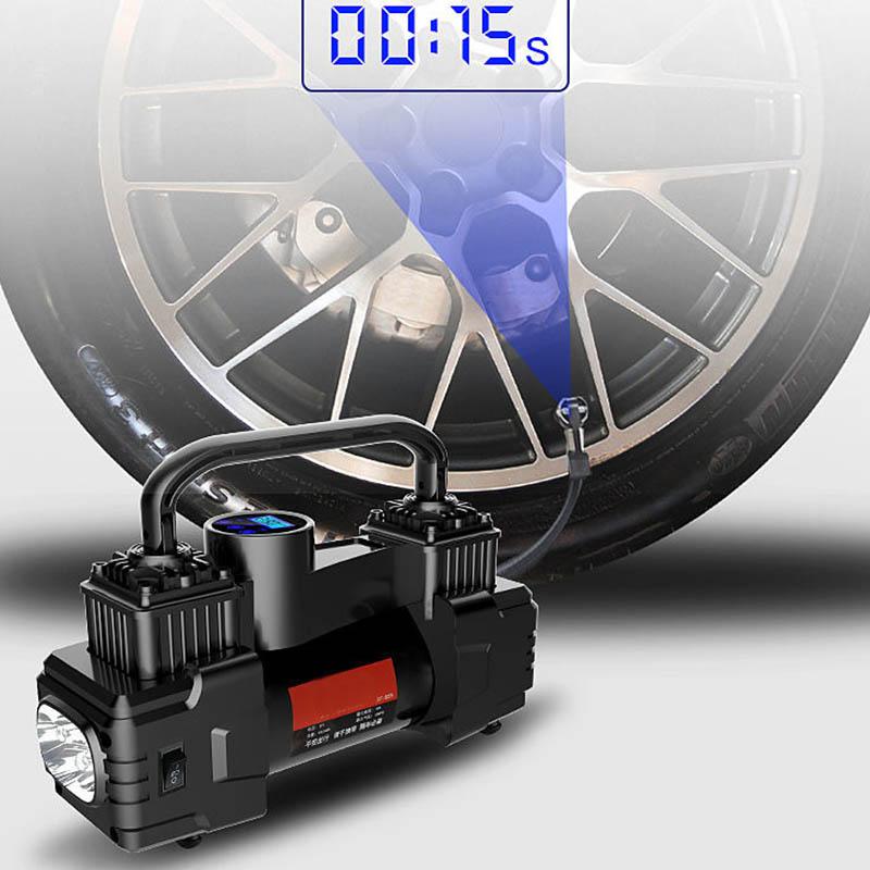 Car Inflatable Pump Double-cylinder High-power Car Portable Air Pump Tire 12V Electric High Pressure Pump Universal Automotive Inflatable Pump