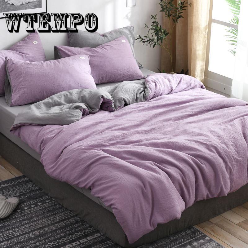 Bedding Set Classic Pure Color Bed Linen Comfortable Cotton Duvet Cover&pillowcase