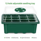 12 Holes Plastic Nursery Pots Planting Seed Tray Kit Plant Germination Box