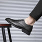 Men's Personality Printed Black Business Dress Shoes Men's Shoes Vintage Design Men's Casual Leather Shoes