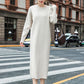 Autumn and Winter Thickened Base Sweater Skirt Loose Mid-length Over The Knee Dress Solid Color Knitted Sweater Skirt for Women