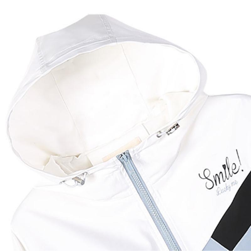 Spring and Autumn Student Casual Zipper Sportswear Suit Girls with Hood Loose Windbreaker Jacket Two-piece Sportswear