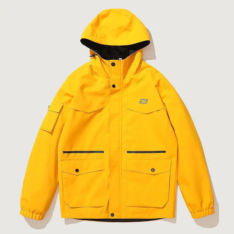 Men's Outdoor Jacket Winter Cold and Windproof Waterproof Hooded Outdoor Sports Jacket Ski Mountaineering Jacket