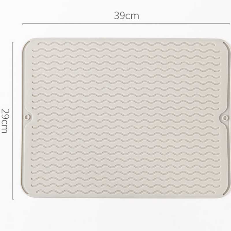 Drain Mat Kitchen Silicone Dish Drainer Mats Large Sink Drying Worktop Organizer Drying Mat for Dishes Tableware