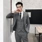 Men's Fashion Suit Solid Color Business Casual Jacket Pants Vest Three-piece Slim Formal Suit Groom Handsome Wedding Dress