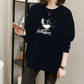 Spring and Fall Fashion Letter Round Neck Loose Women's Casual Sweatshirts