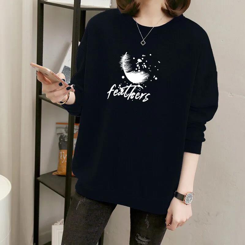 Spring and Fall Fashion Letter Round Neck Loose Women's Casual Sweatshirts