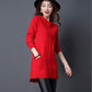 Women's Mid-length Pullover Sweater Loose Simple Irregular Hem Bottoming Sweater  Knitted Sweater Dress  with Pockets