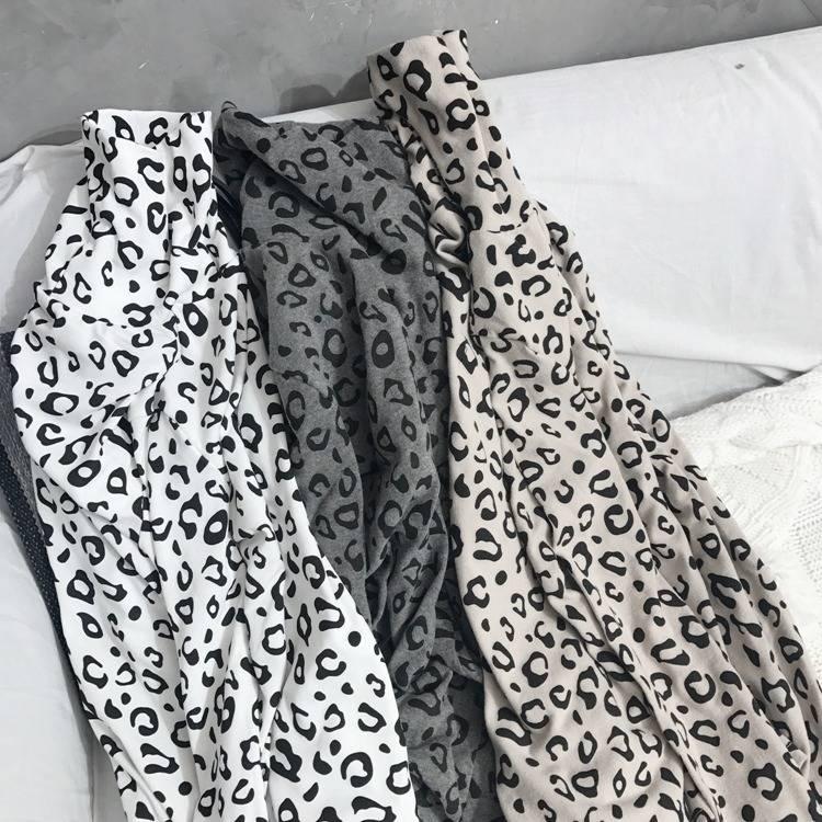 Women's High-neck Bottoming Shirt Long-sleeved Leopard Print Autumn and Winter Slim Fit All-match Thin T-shirt Women's Top