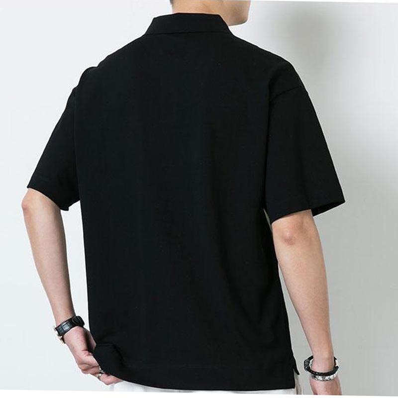 Summer Polo Shirt Men's Color Collision Lapel Short-sleeved T-shirt Youth Casual Personality Pocket Bottoming Shirt