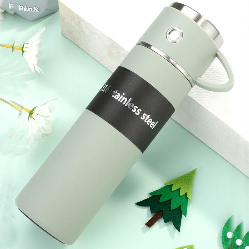 316 Stainless Steel Vacuum Flask for Men and Female Korean Version Water Cup Creative Dual-use Business Tea Cup Portable Thermos Cup