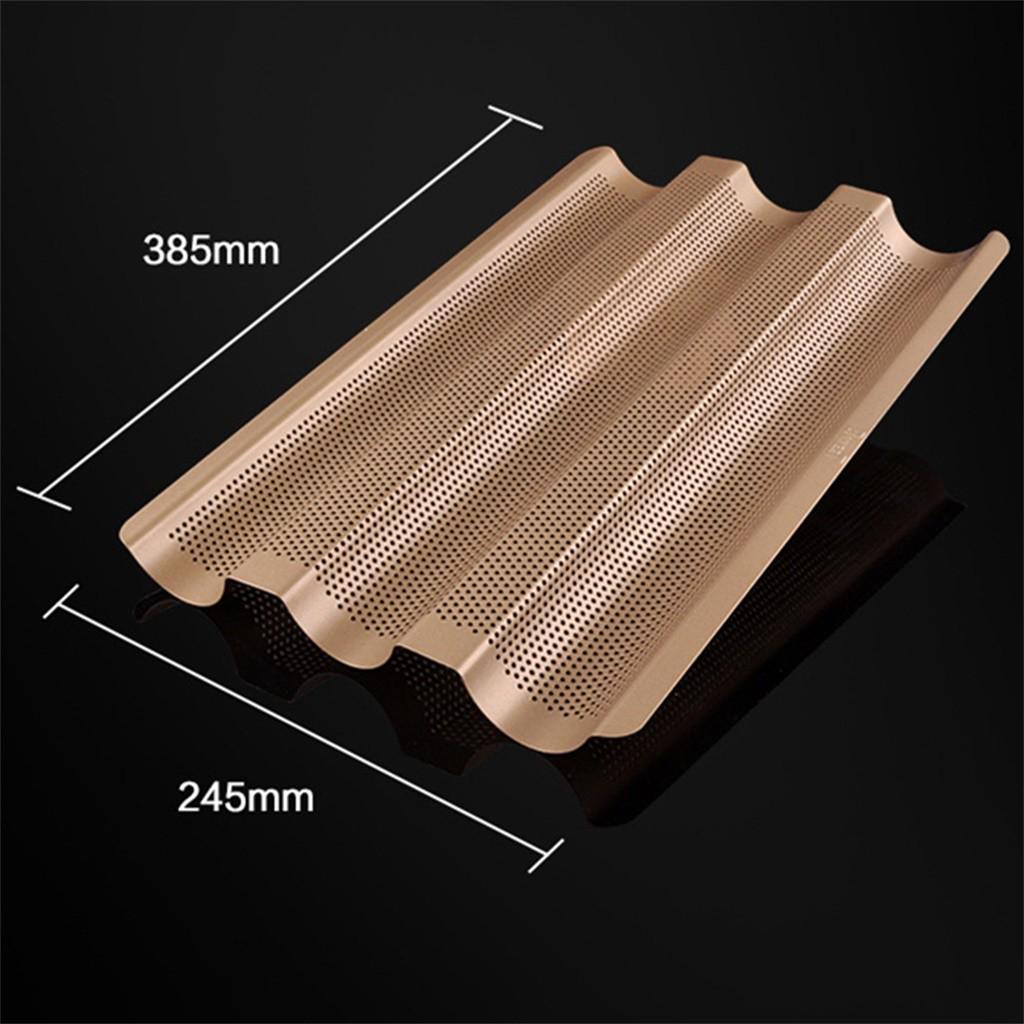 Bread Baking Tray Non-Stick Baguette Pan Wave Punch Bread Shelf Baking
