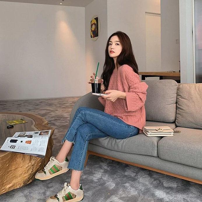 Autumn Women's Sweater Loose Student Autumn and Winter Tops All-match Long-sleeved Knitted Pullover Women