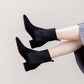 Women Boots Autumn Winter High Heel Warm Pointed Toe Fringe Zip Ankle Chelsea Shoe Sexy Fashion