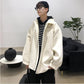 Winter Artificial Lamb Wool Cotton Clothing Men's Loose Plus Velvet Thick Solid Color Warm Jacket Men's Stand Collar Zipper Cotton Clothing