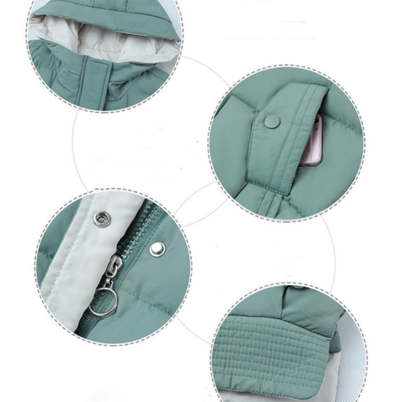 Women's Solid Color Short Down Jacket Winter Korean Style Loose Quilted Jacket Casual Hooded Padded Jacket