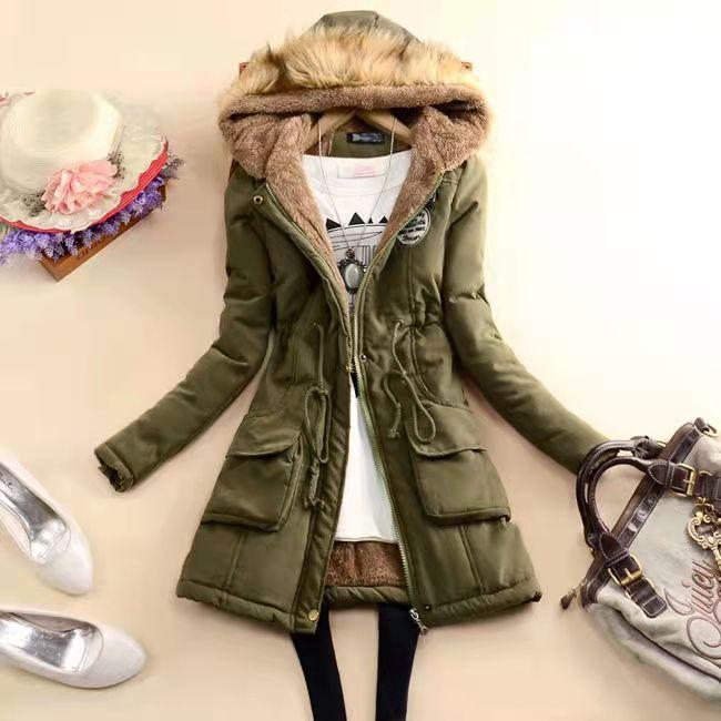13 Colors Women Winter Thick Warm Hooded Parka Cotton Padded Coat Slim Jacket