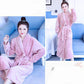 Solid Color Ladies Home Clothes Cashmere Warmth Pajamas Quick-drying Bathrobe Winter Homewear Robe Coat Long