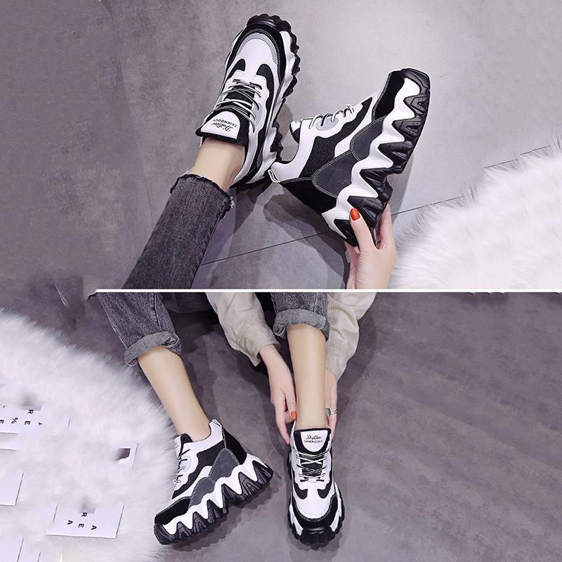 Thick-soled Heightened Travel Running Shoes Casual Student Breathable Sneakers All-match Comfortable Women Walking Sneakers