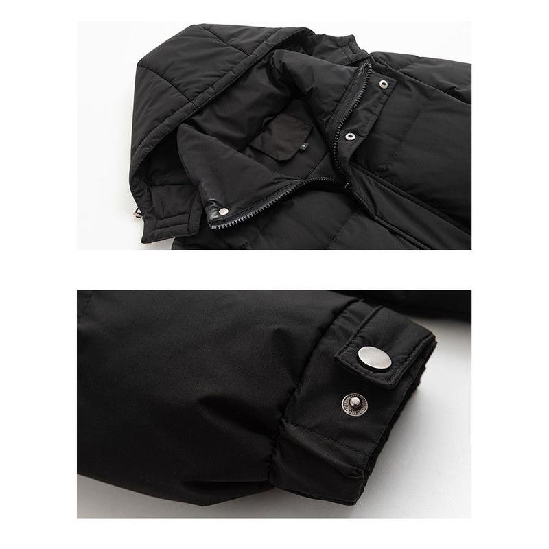 Black Thick Loose Couple Down Jacket Men and Women Super Long Down Jacket