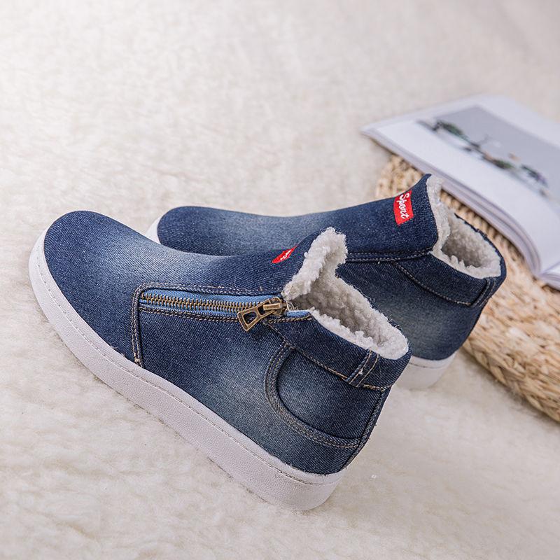 Women's Winter Cowboy Shoes Fashion All-match Warm Boots Snow Warm Winter Ankle Boots Cotton Shoes