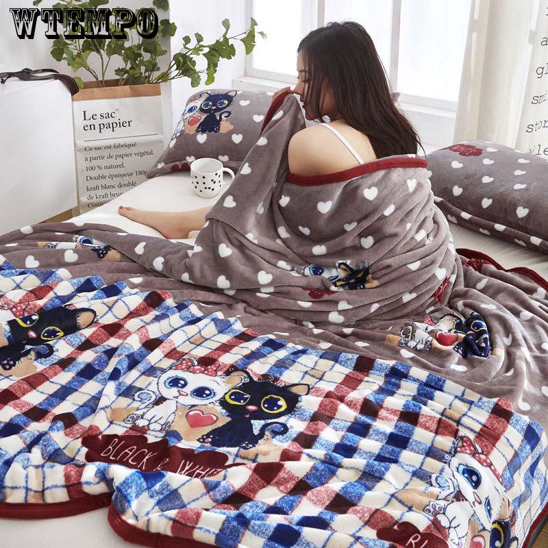 1pc Coral Fleece Blanket Flannel Blanket Blanket Thickening Student Single Bed Single Air-conditioned Towel Quilt