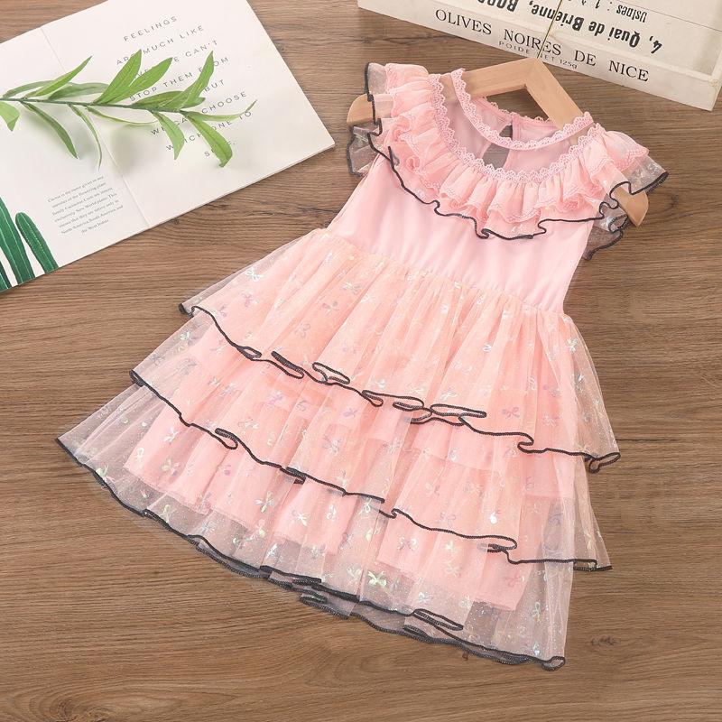 Girls Dress Western Style Cake Dress Net Gauze Dress Children Skirt Little Girl Princess Dress