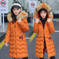 Girls Down Jacket Thickening Velvet Fashion Pike Clothing Long Hooded Kids Winter Parkas