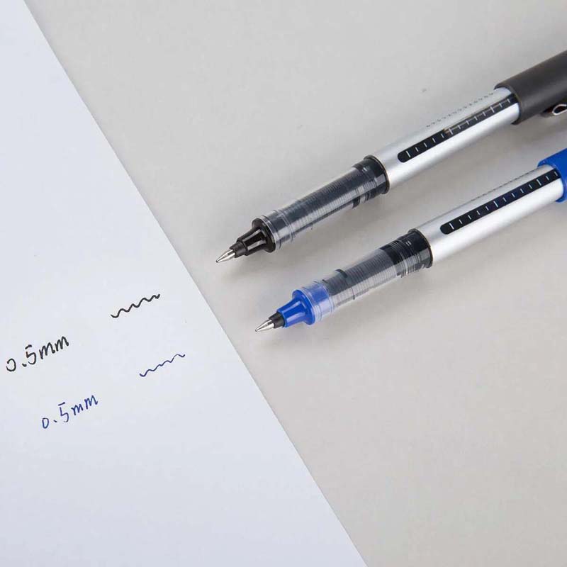 Straight Liquid Type Ball-point Pen Gel Pen Student Exam Pen 0.5mm Black Office Signature Pen