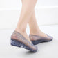 Crystal Toe Cap Sandals Women Fashion Casual Non-slip Transparent Hollow Sandals and Slippers Comfortable Net Shoes for Outer Wear In Summer